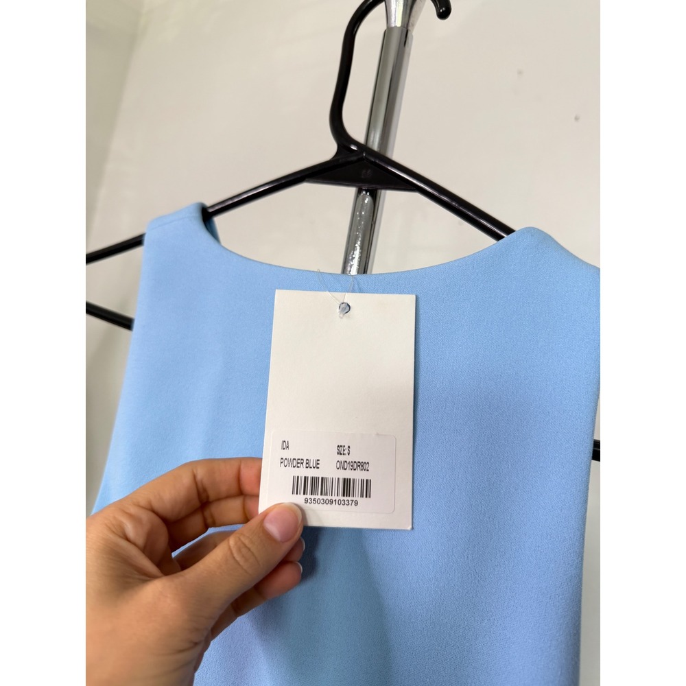 MISHA Ida Dress Powder Blue Ruched Midi Sleeveless Cocktail  Womens S - Picture 8 of 9